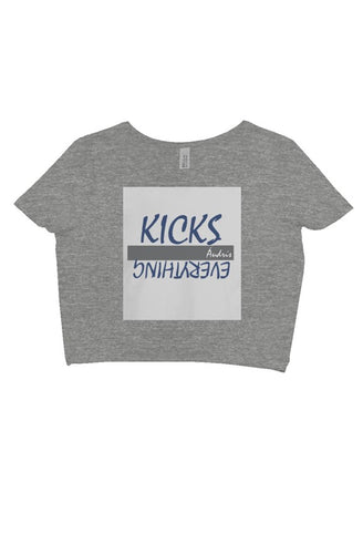 Gray and blue crop tee