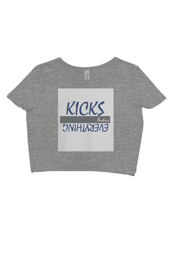 Gray and blue crop tee