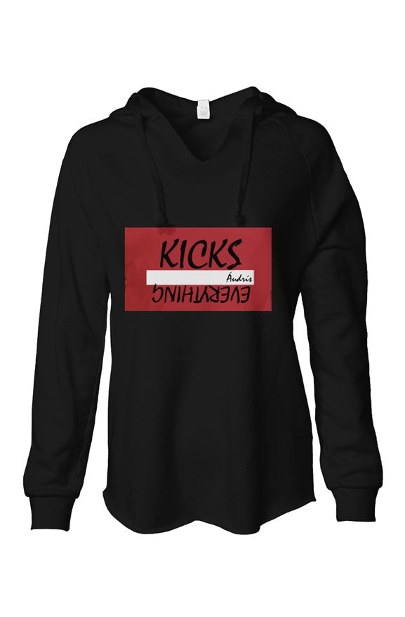 Womens Lightweight  Wash Hooded Sweatshirt