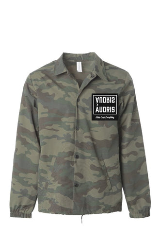 Water Resistant Windbreaker Coaches Jacket Camo