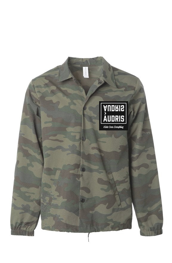 Water Resistant Windbreaker Coaches Jacket Camo